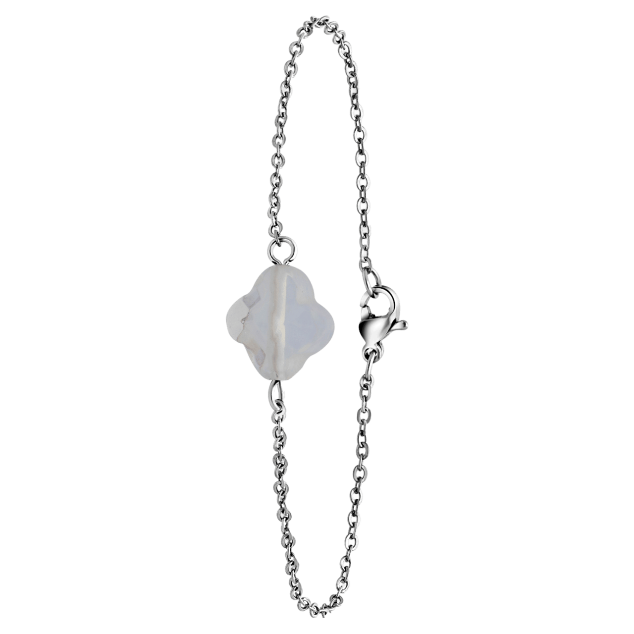 Stainless steel armband met maansteen