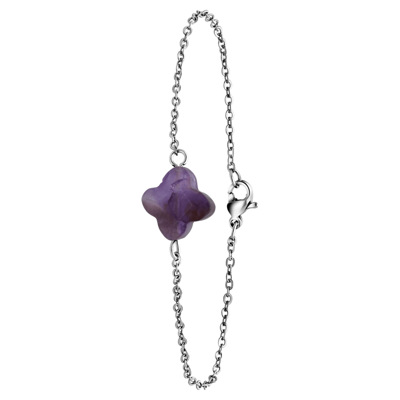 Stalen armband met amethist