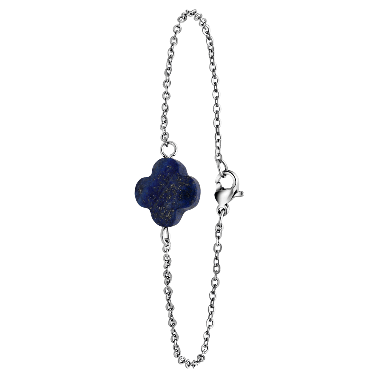 Stainless steel armband met lapis lazuli