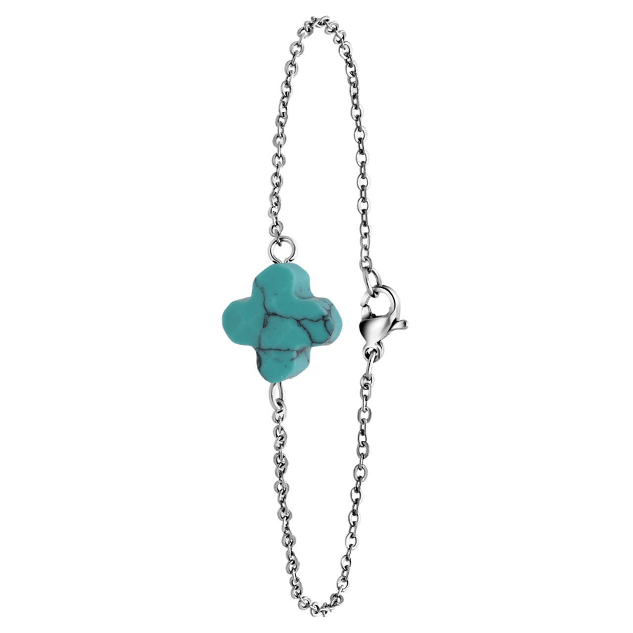 Armband, Edelstahl, mit Türkis