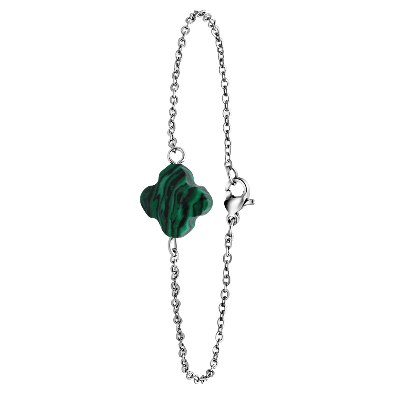 Armband aus Edelstahl mit Malachit-Anhänger