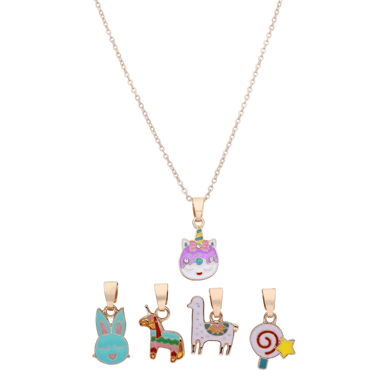 Goudkleurige bijoux set met dieren