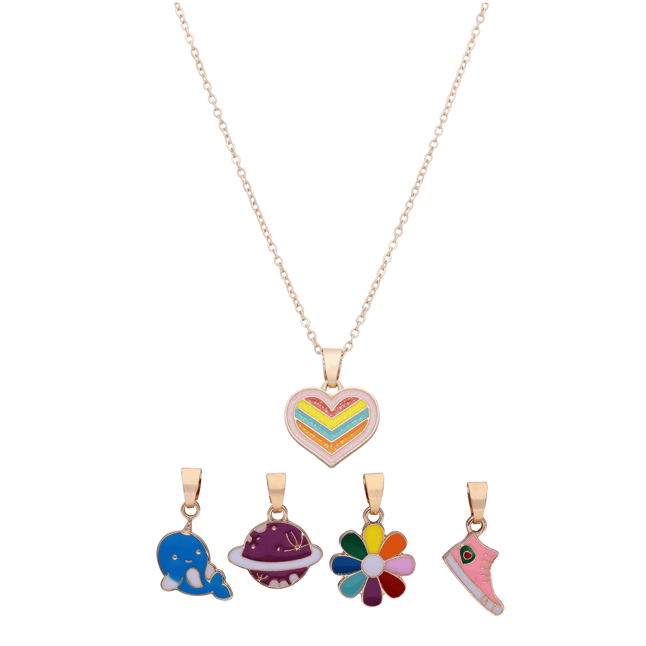 Goudkleurige bijoux set met hart