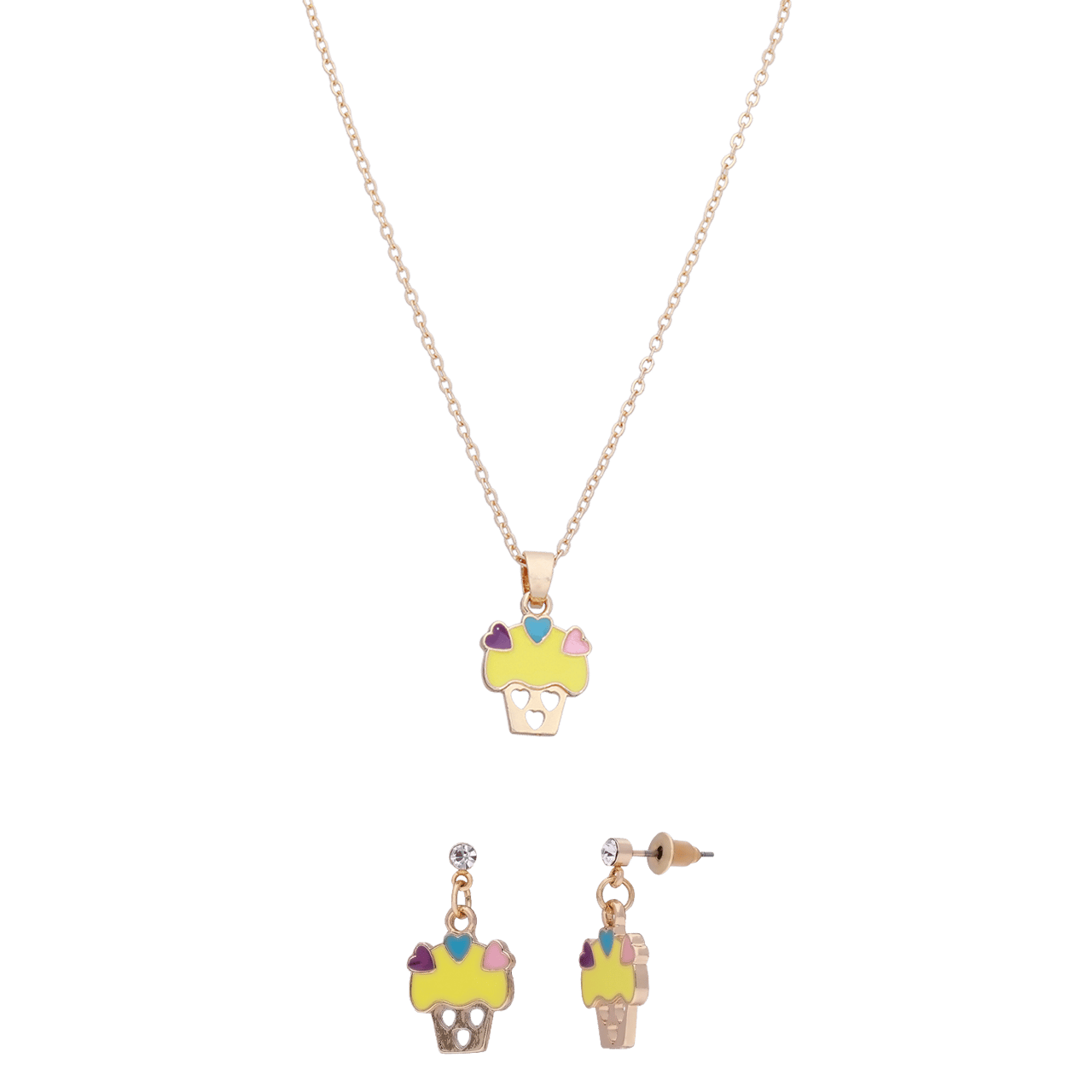 Goldfarbenes Bijoux-Set mit Törtchen