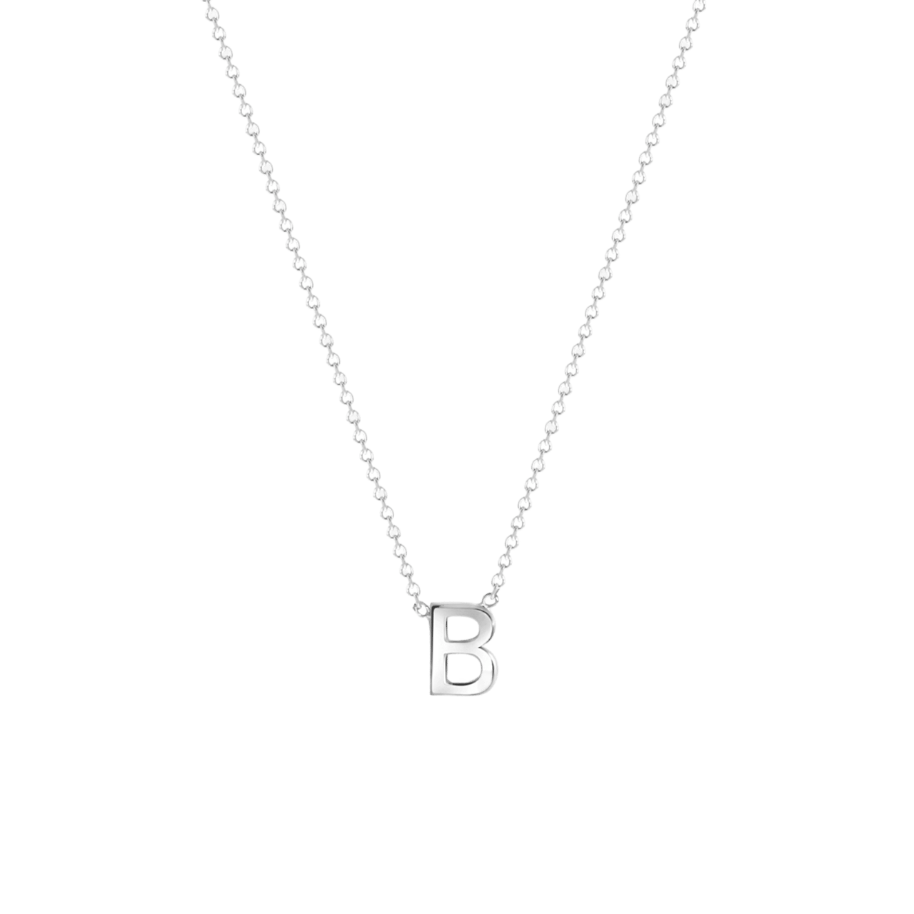 9 karaat witte ketting met letter hanger