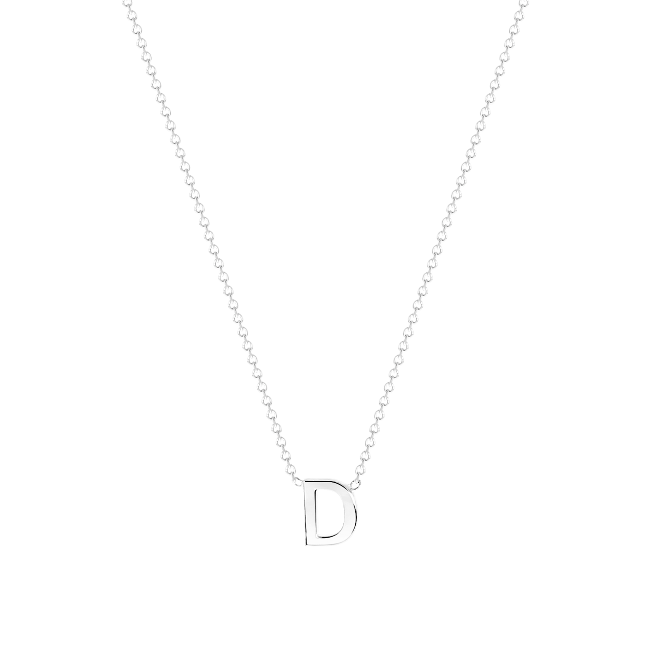 9 karaat witte ketting met letter hanger
