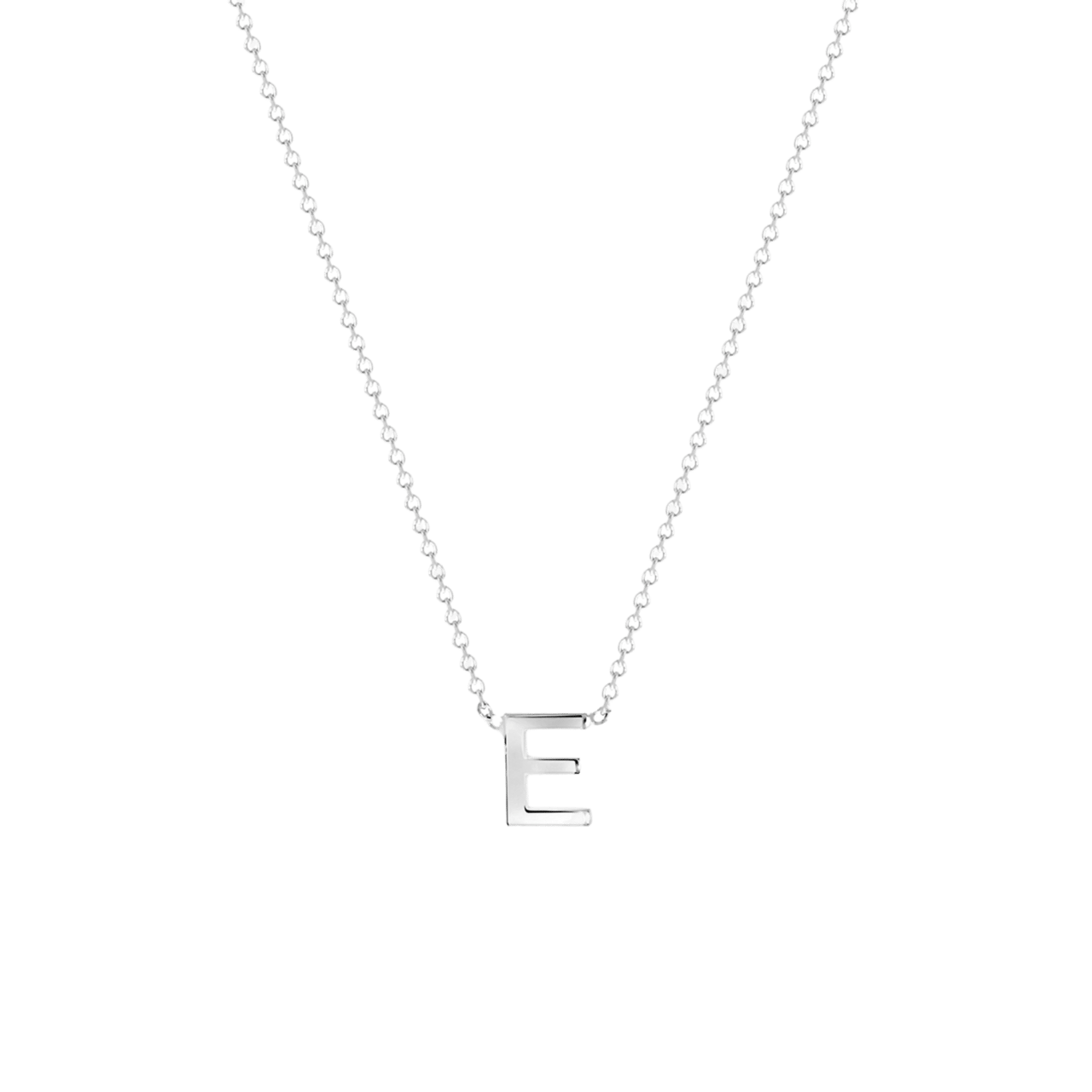 9 karaat witte ketting met letter hanger