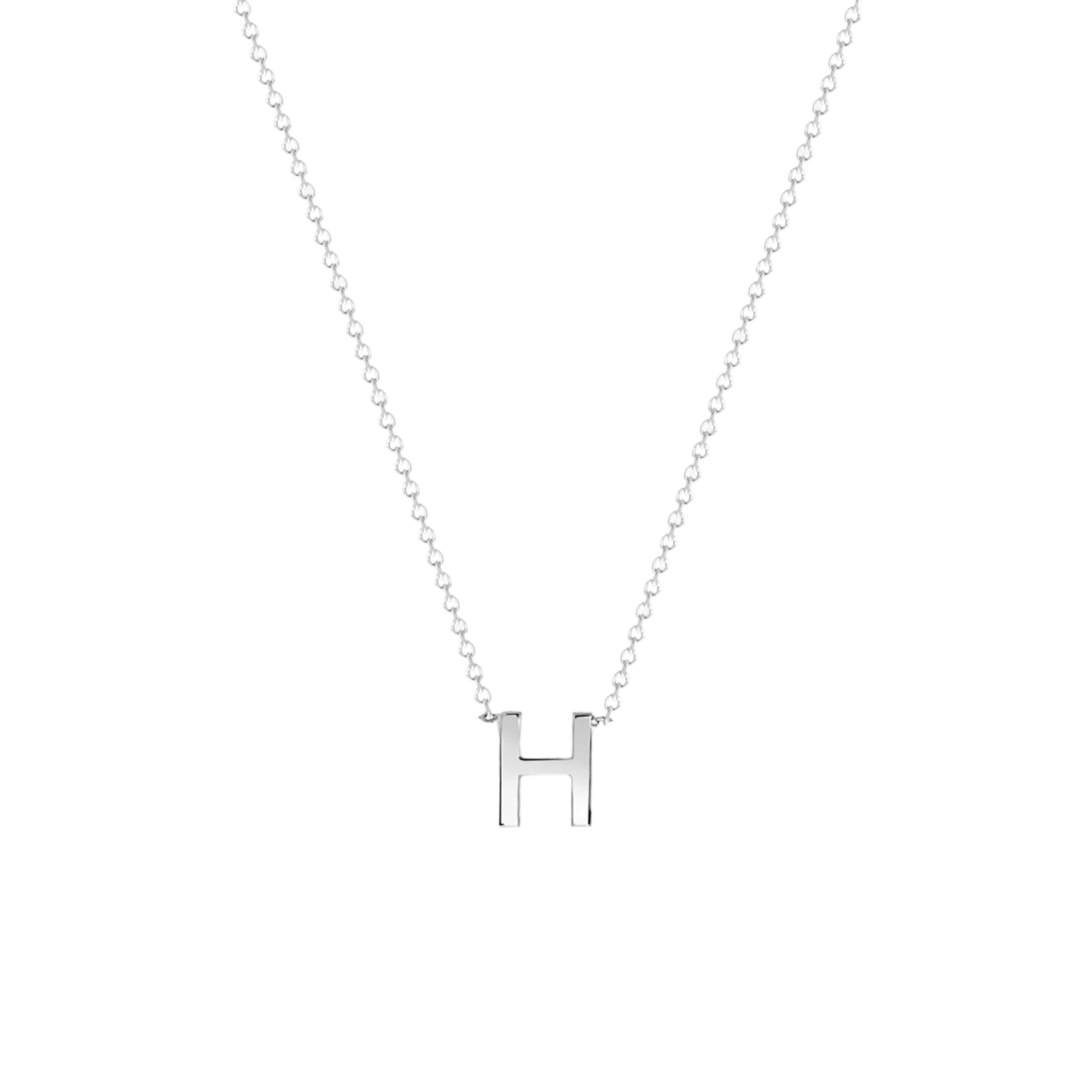 9 karaat witte ketting met letter hanger