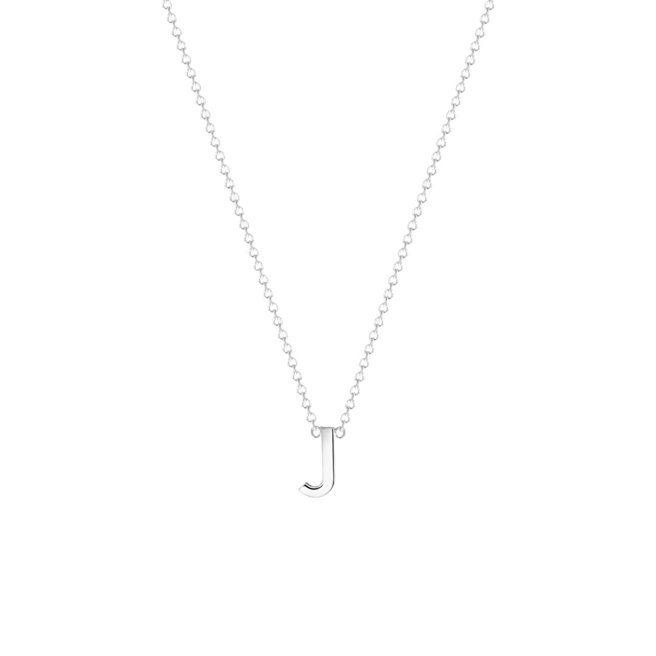 9 karaat witte ketting met letter hanger