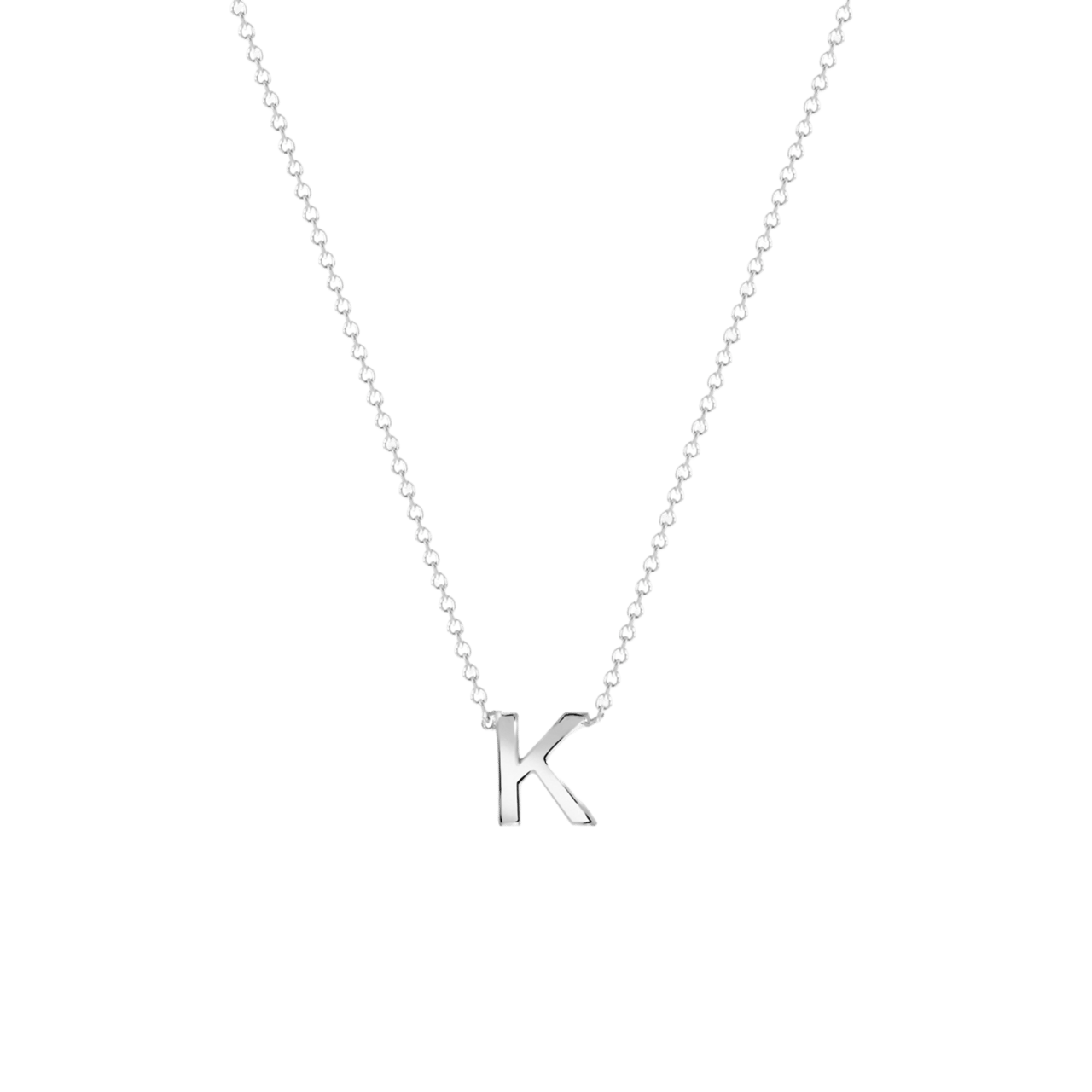 9 karaat witte ketting met letter hanger
