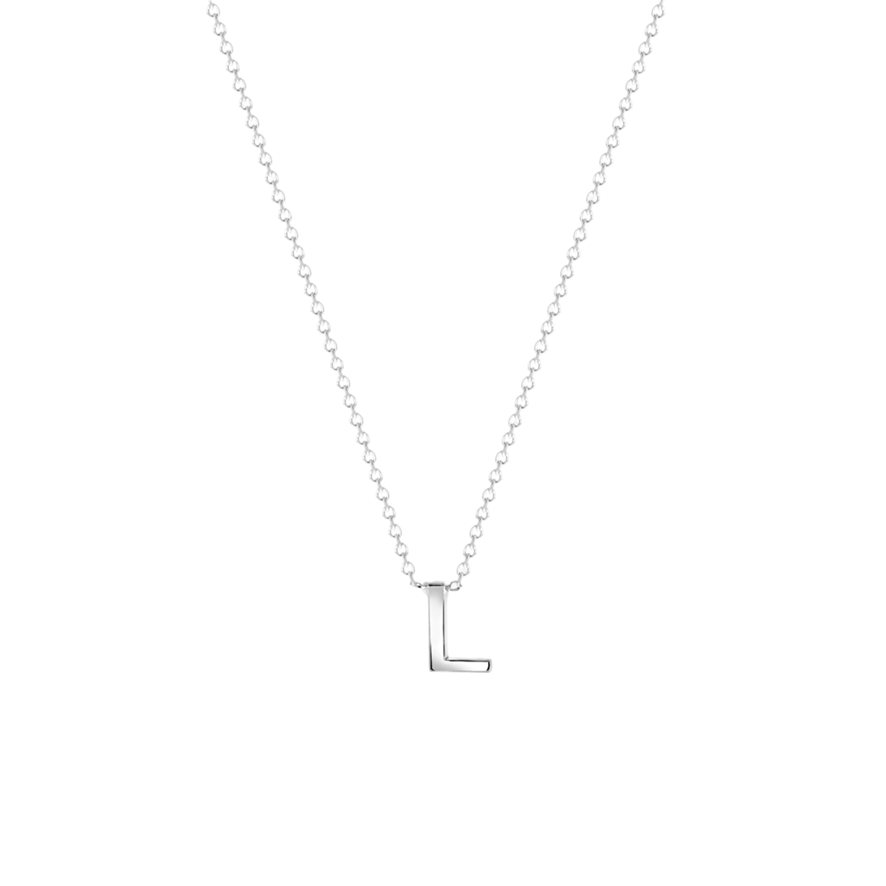 9 karaat witte ketting met letter hanger