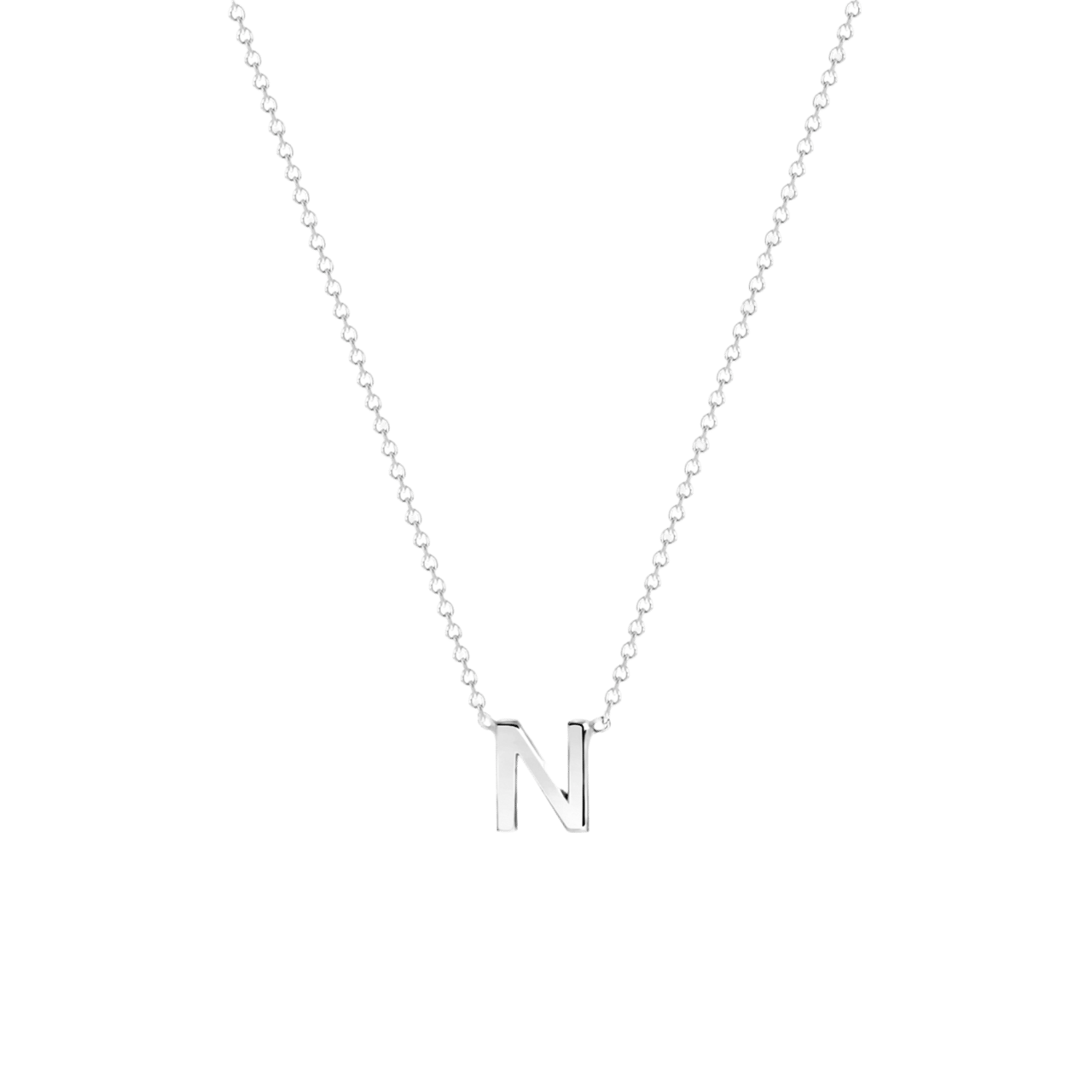 9 karaat witte ketting met letter hanger