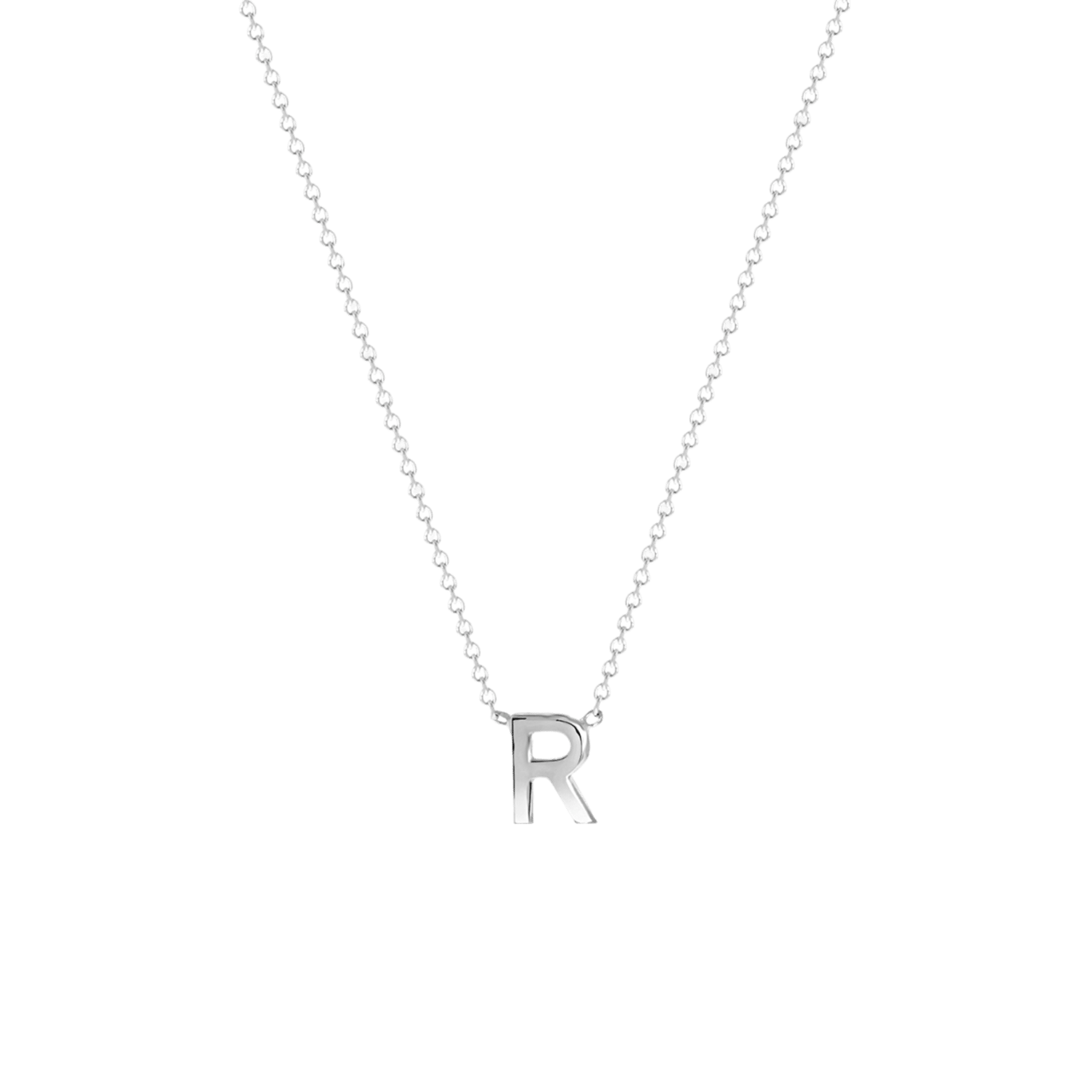 9 karaat witte ketting met letter hanger