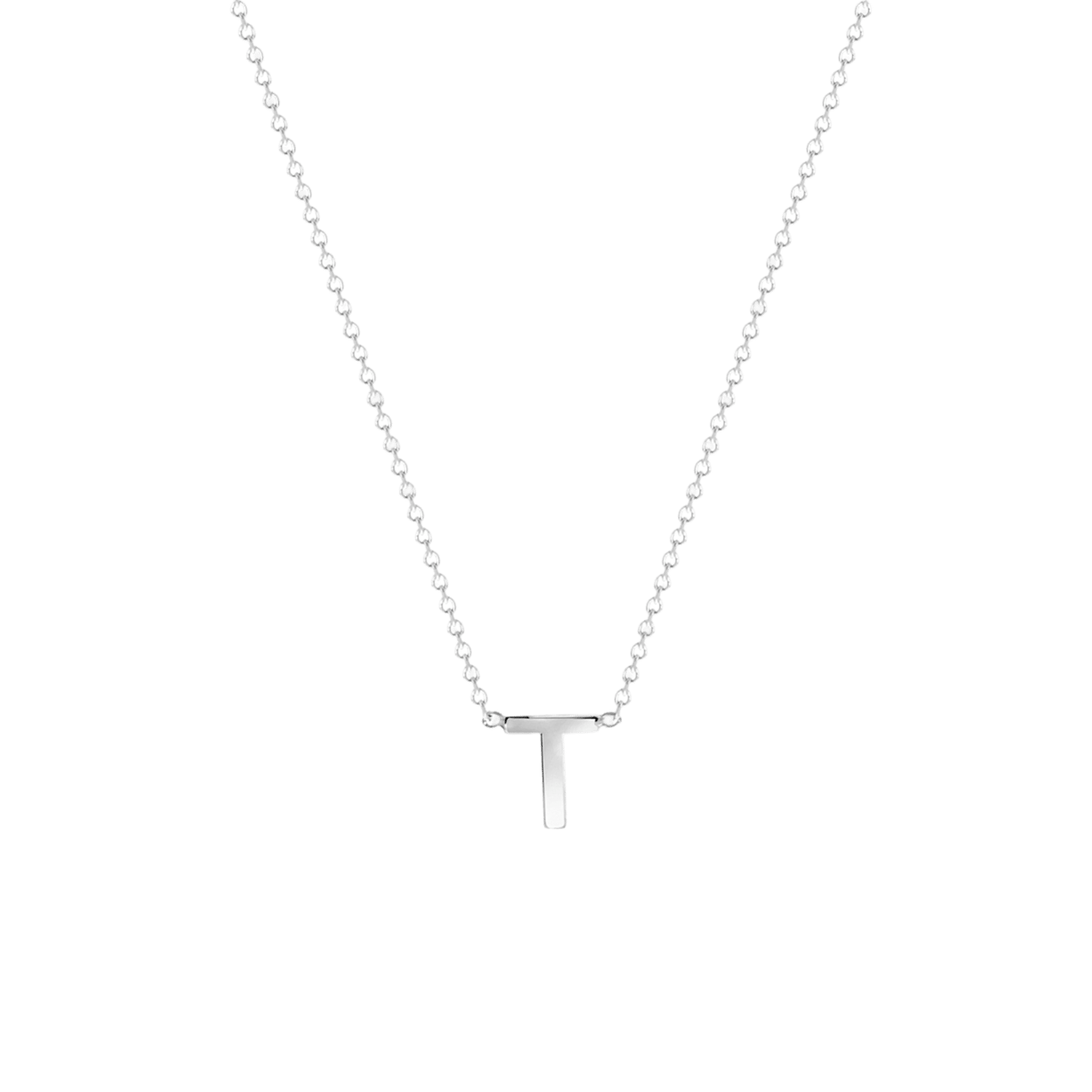 9 karaat witte ketting met letter hanger