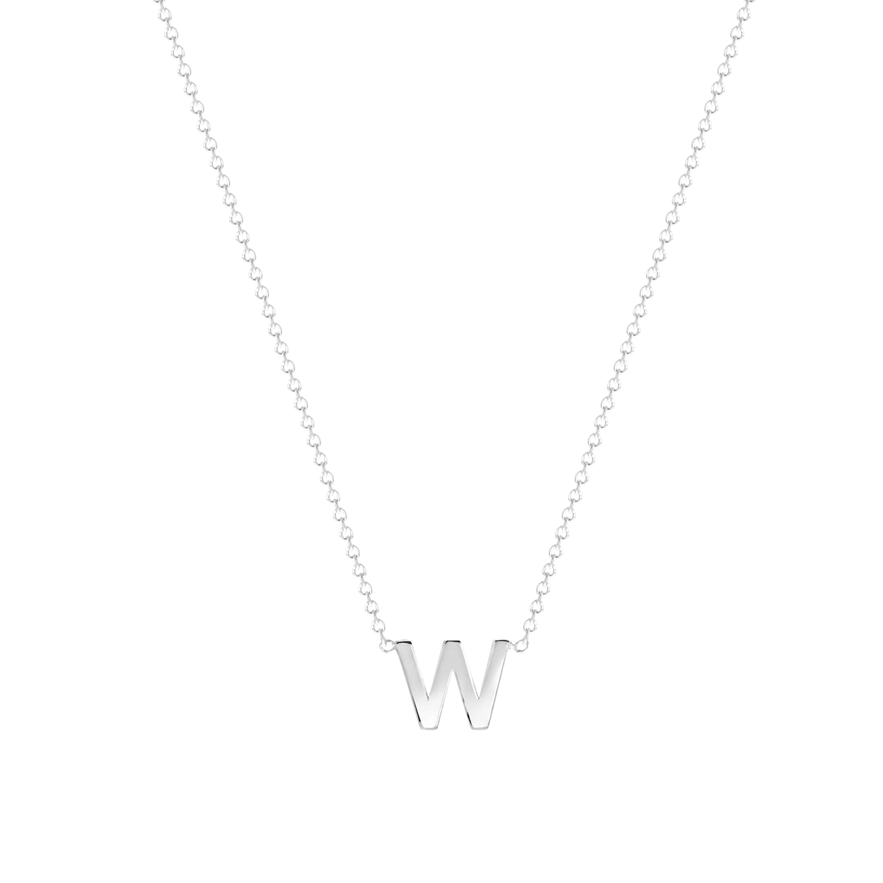 9 karaat witte ketting met letter hanger