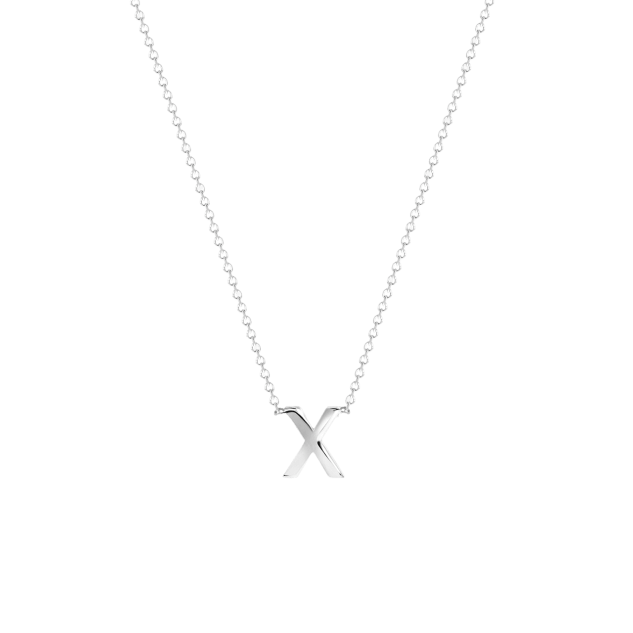 9 karaat witte ketting met letter hanger