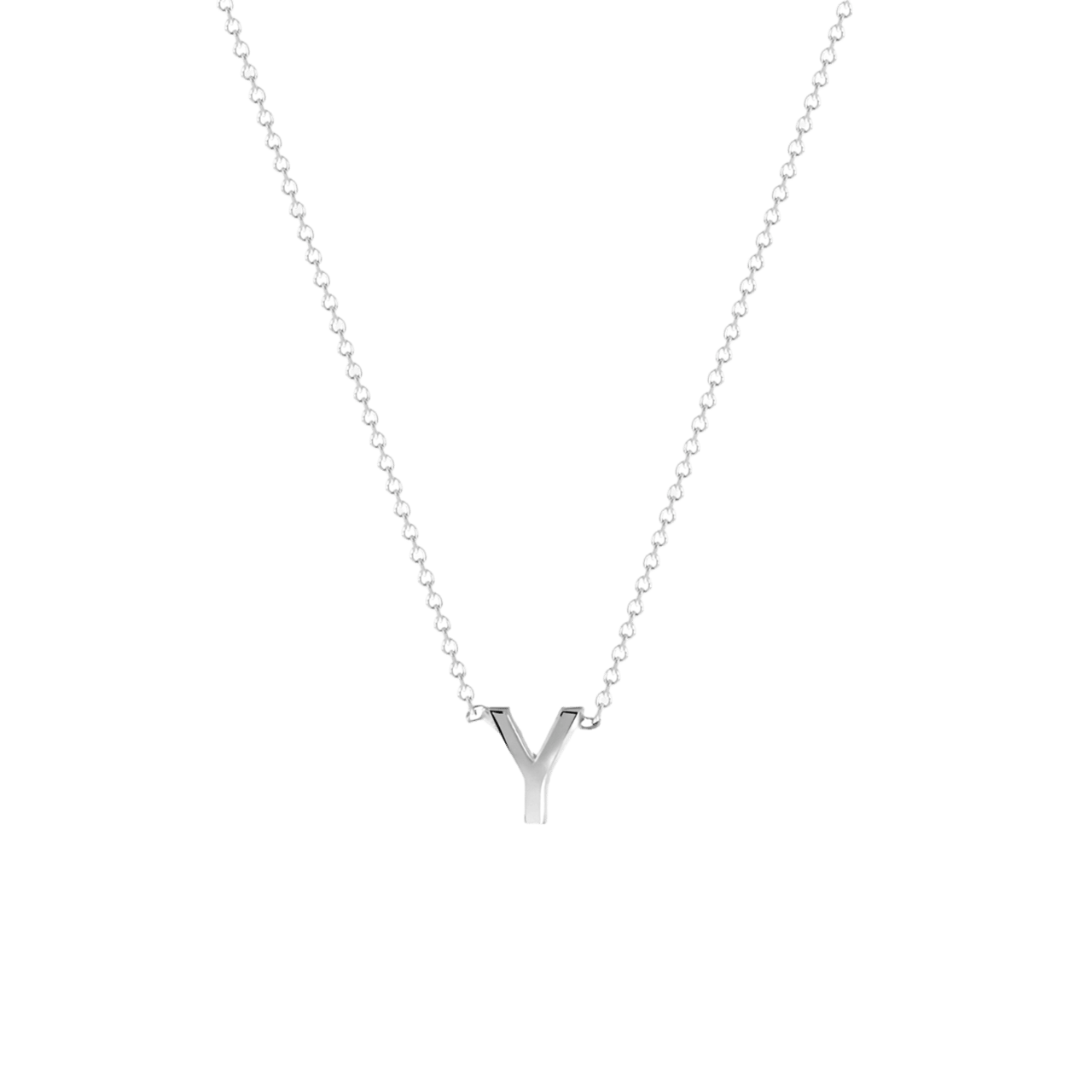 9 karaat witte ketting met letter hanger