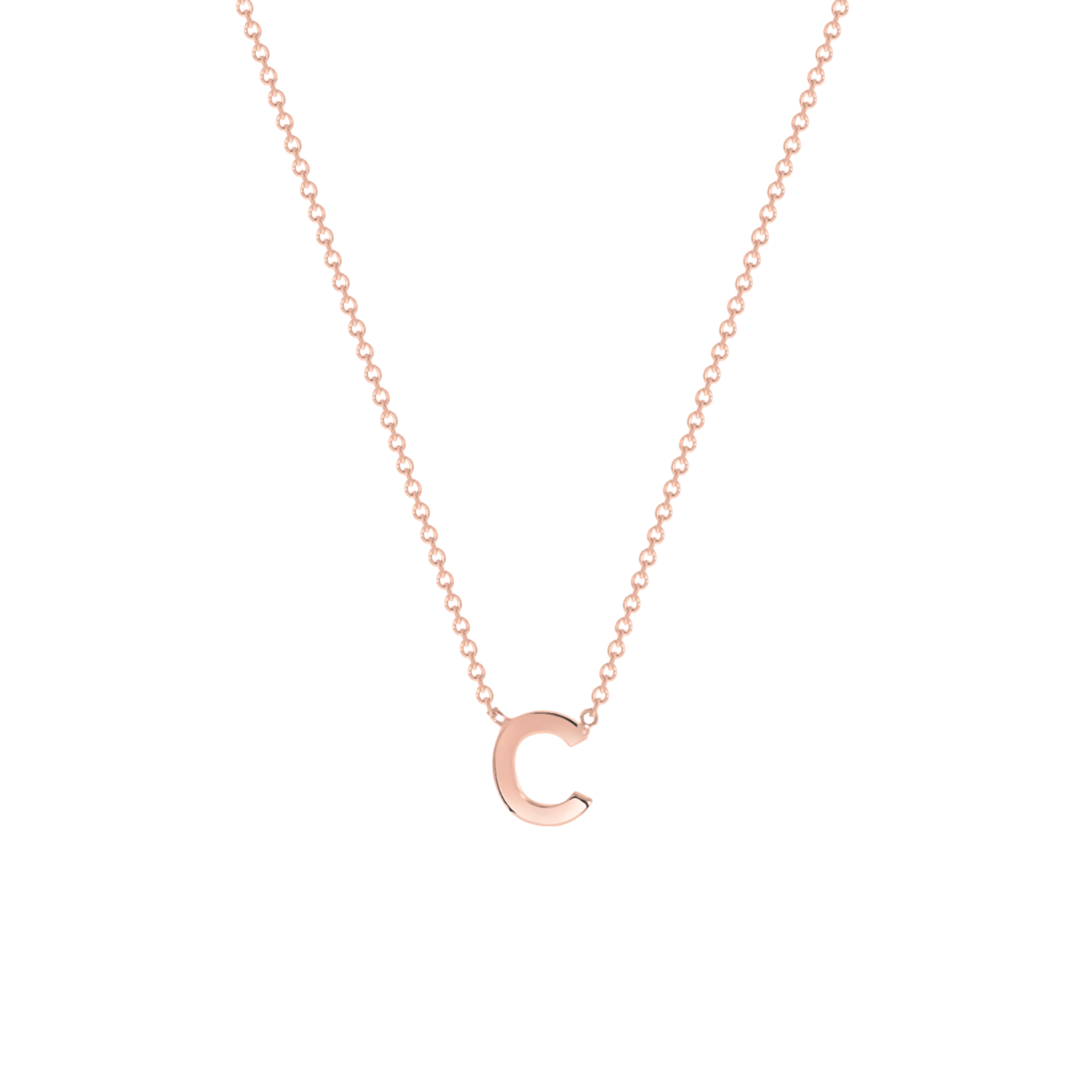 9 karaat rose ketting met letter hanger