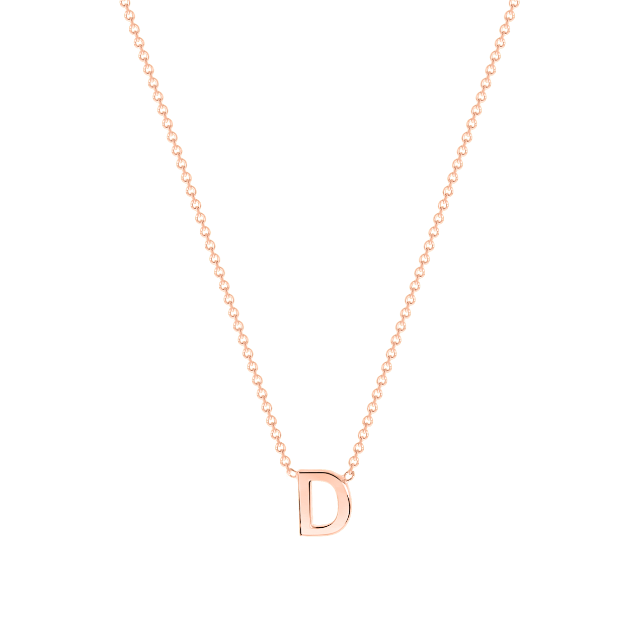 9 karaat rose ketting met letter hanger