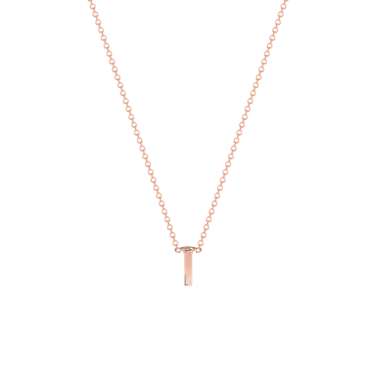 9 karaat rose ketting met letter hanger
