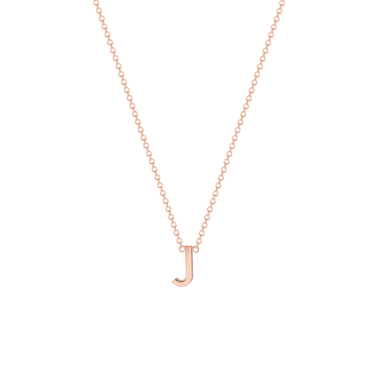 9 karaat rose ketting met letter hanger
