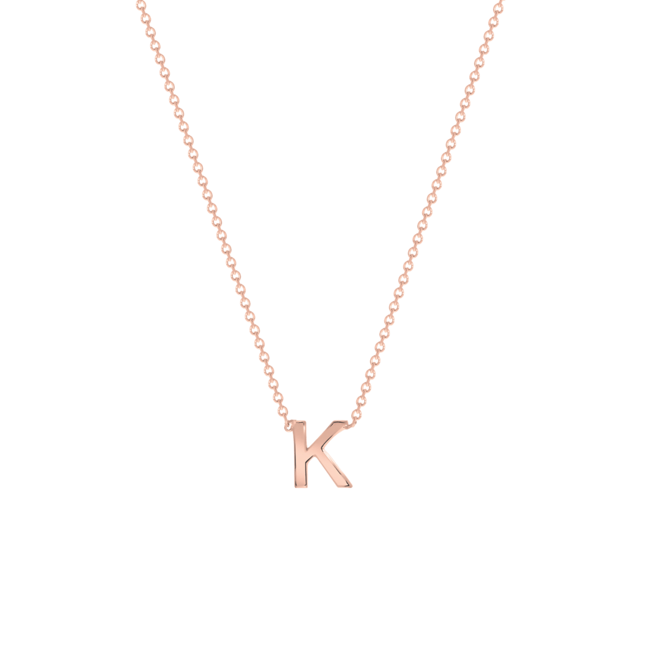 9 karaat rose ketting met letter hanger