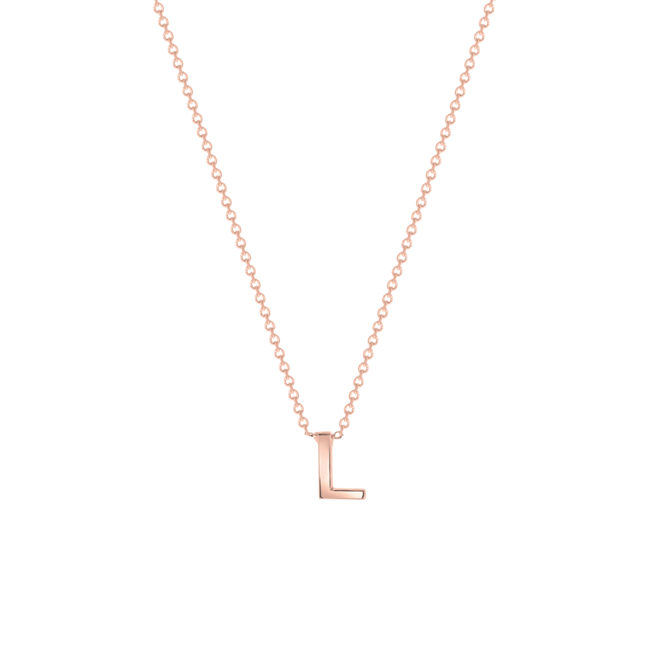 9 karaat rose ketting met letter hanger