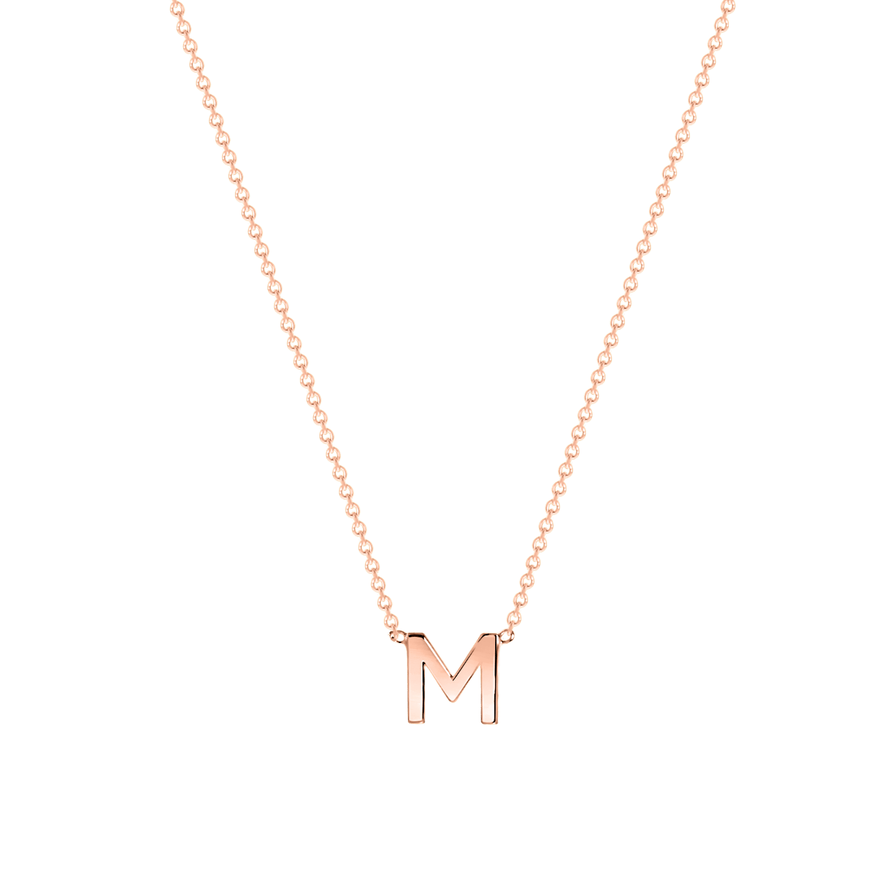 9 karaat rose ketting met letter hanger