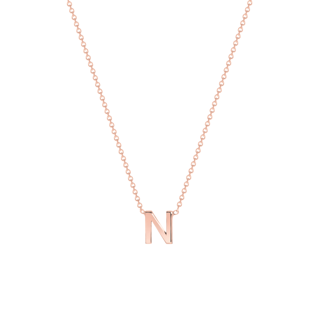 9 karaat rose ketting met letter hanger