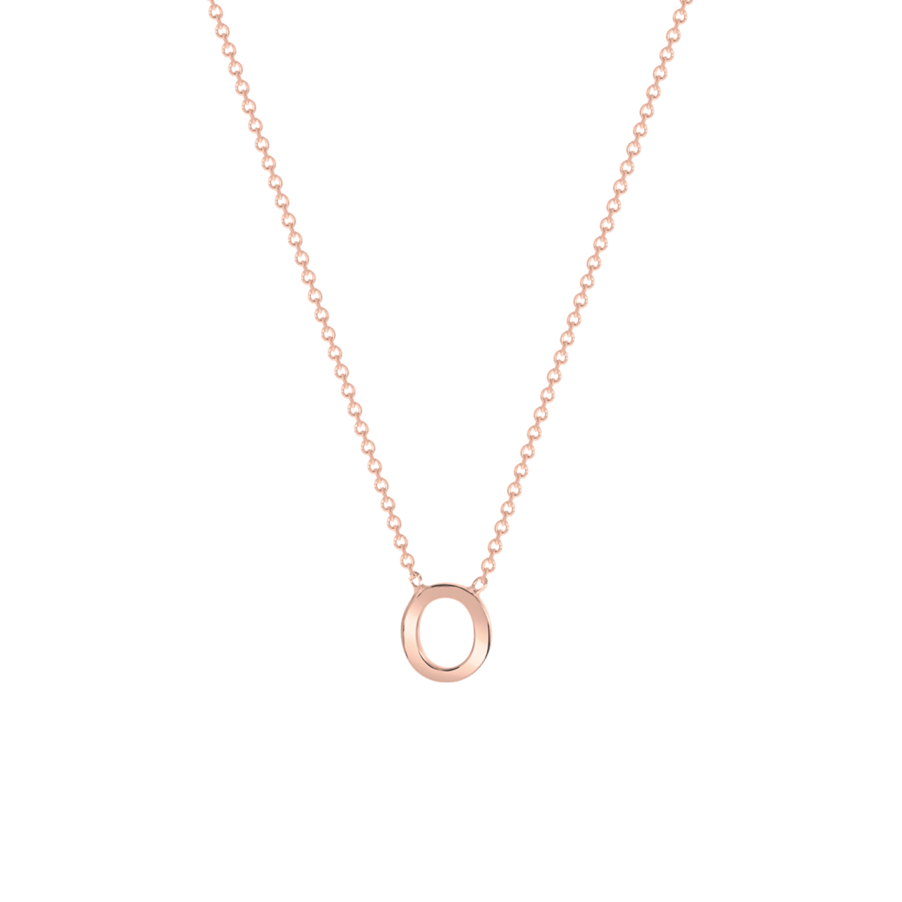 9 karaat rose ketting met letter hanger