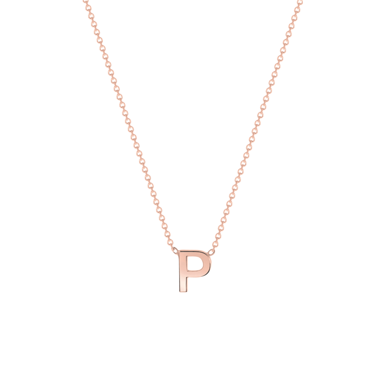 9 karaat rose ketting met letter hanger