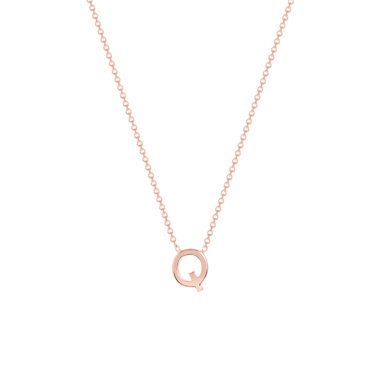 9 karaat rose ketting met letter hanger