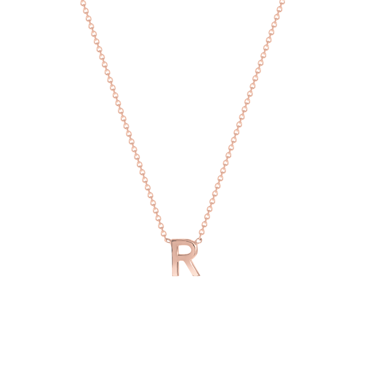 9 karaat rose ketting met letter hanger