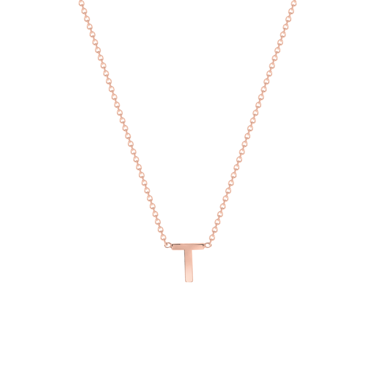 9 karaat rose ketting met letter hanger