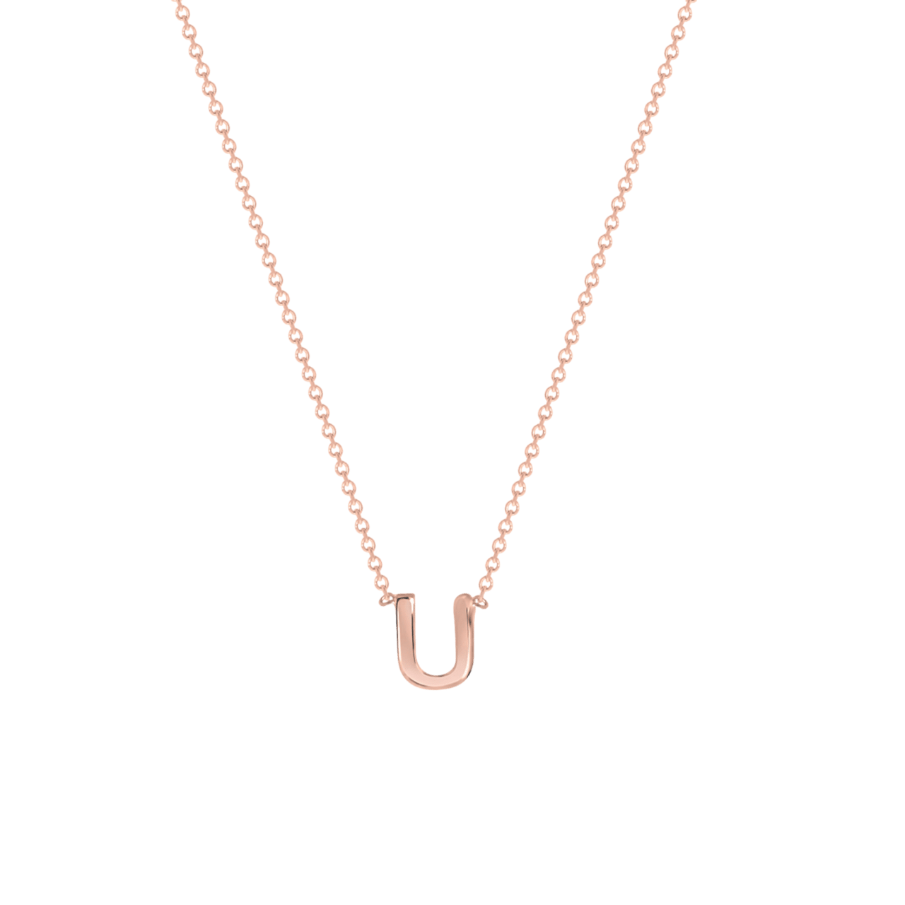 9 karaat rose ketting met letter hanger