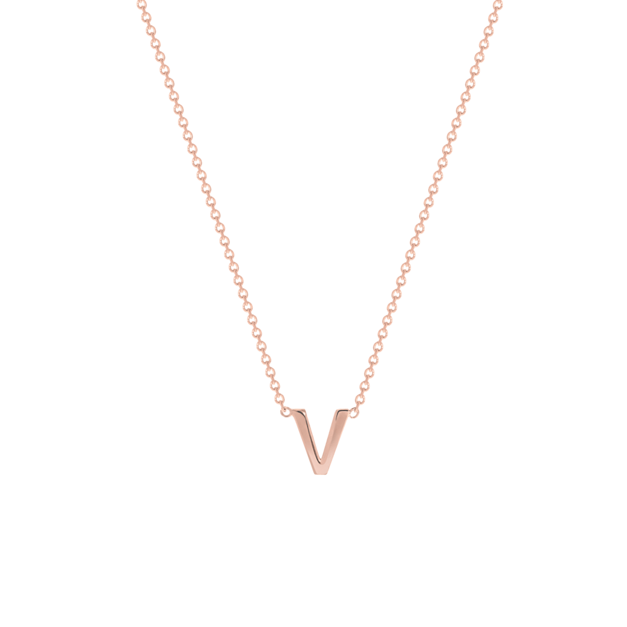 9 karaat rose ketting met letter hanger