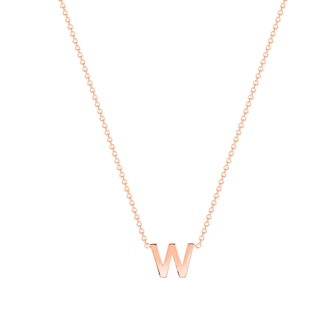 9 karaat rose ketting met letter hanger