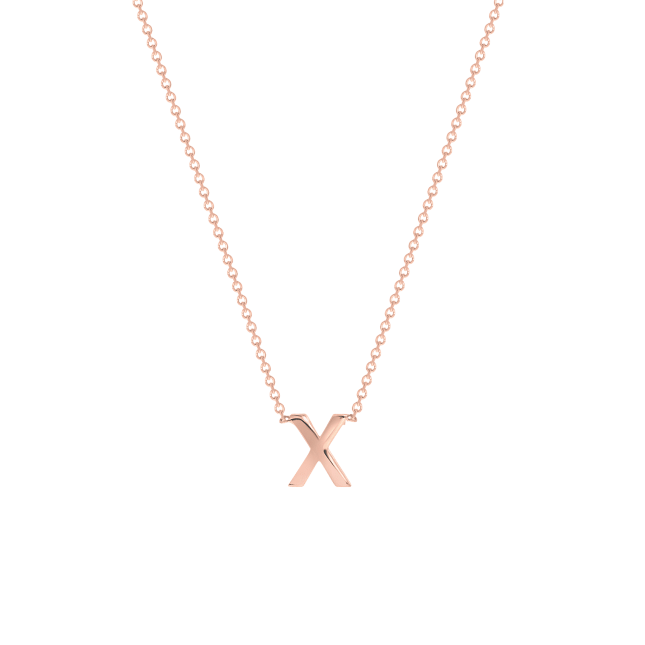 9 karaat rose ketting met letter hanger