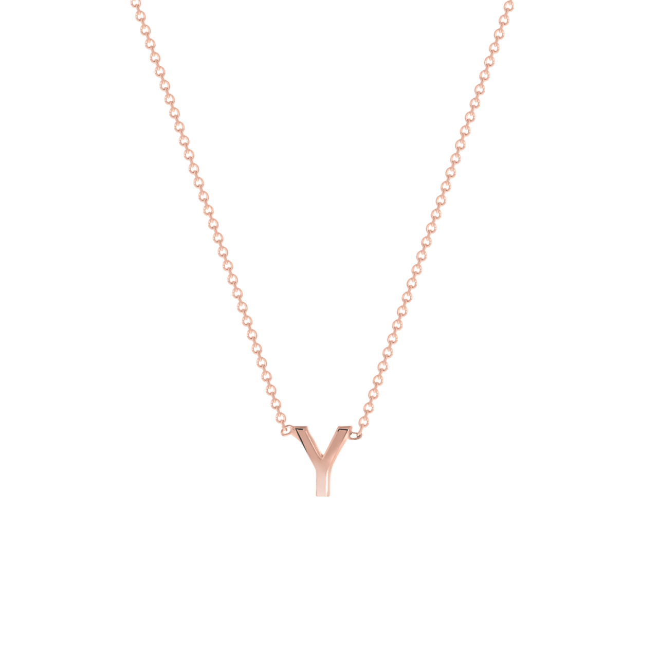 9 karaat rose ketting met letter hanger