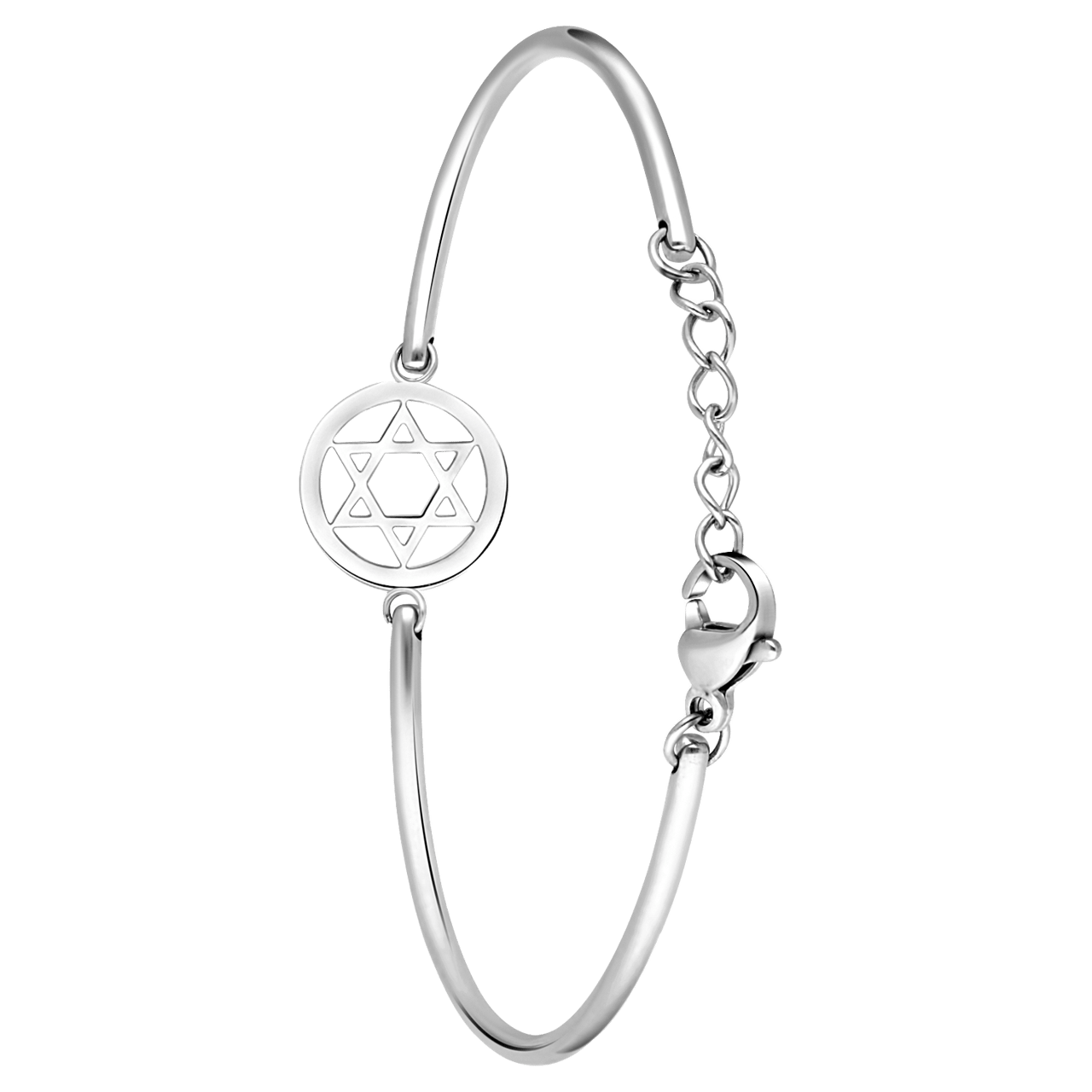 Stalen armband met Davidster