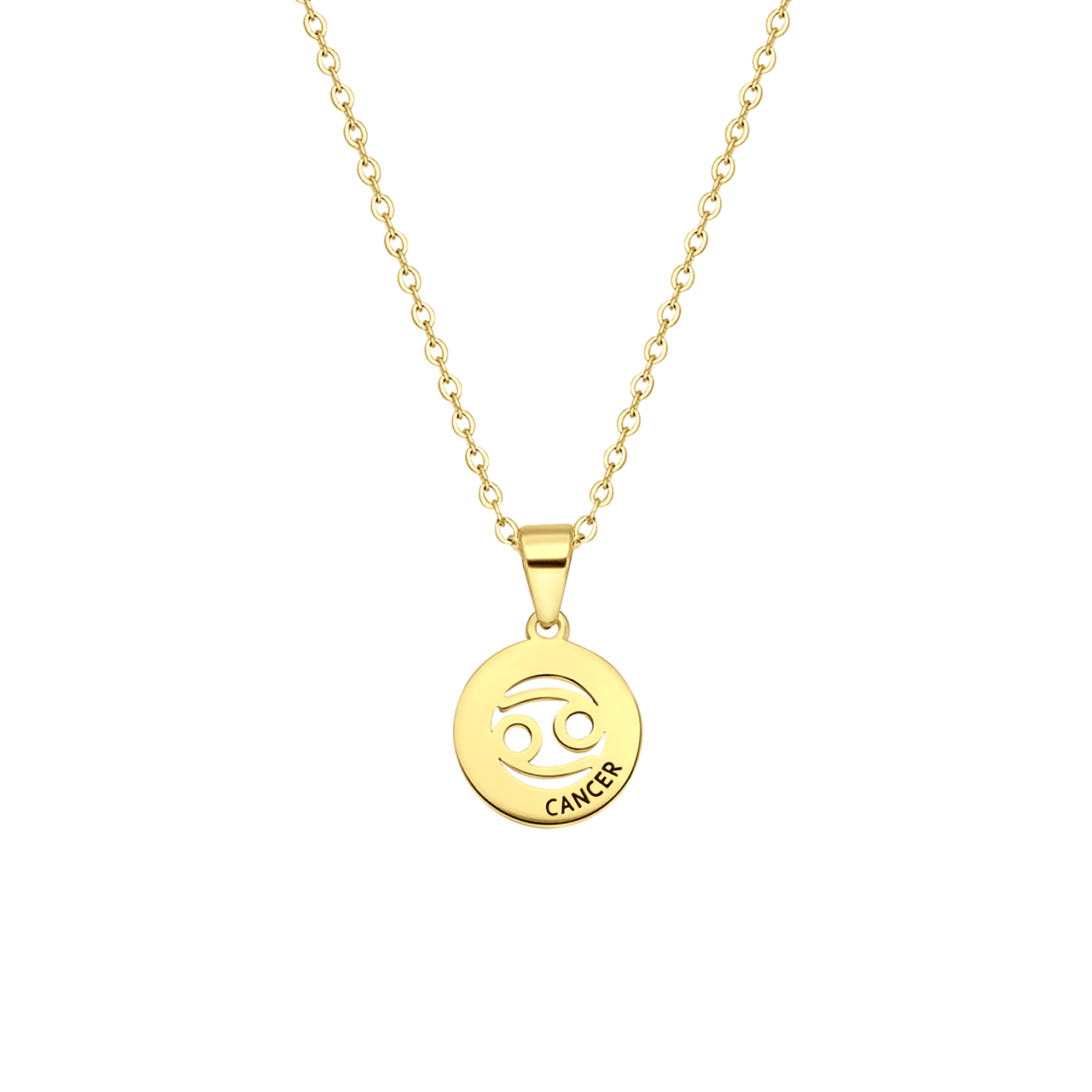 Stainless steel goldplated ketting met hanger sterrenbeeld Kreeft voor dames