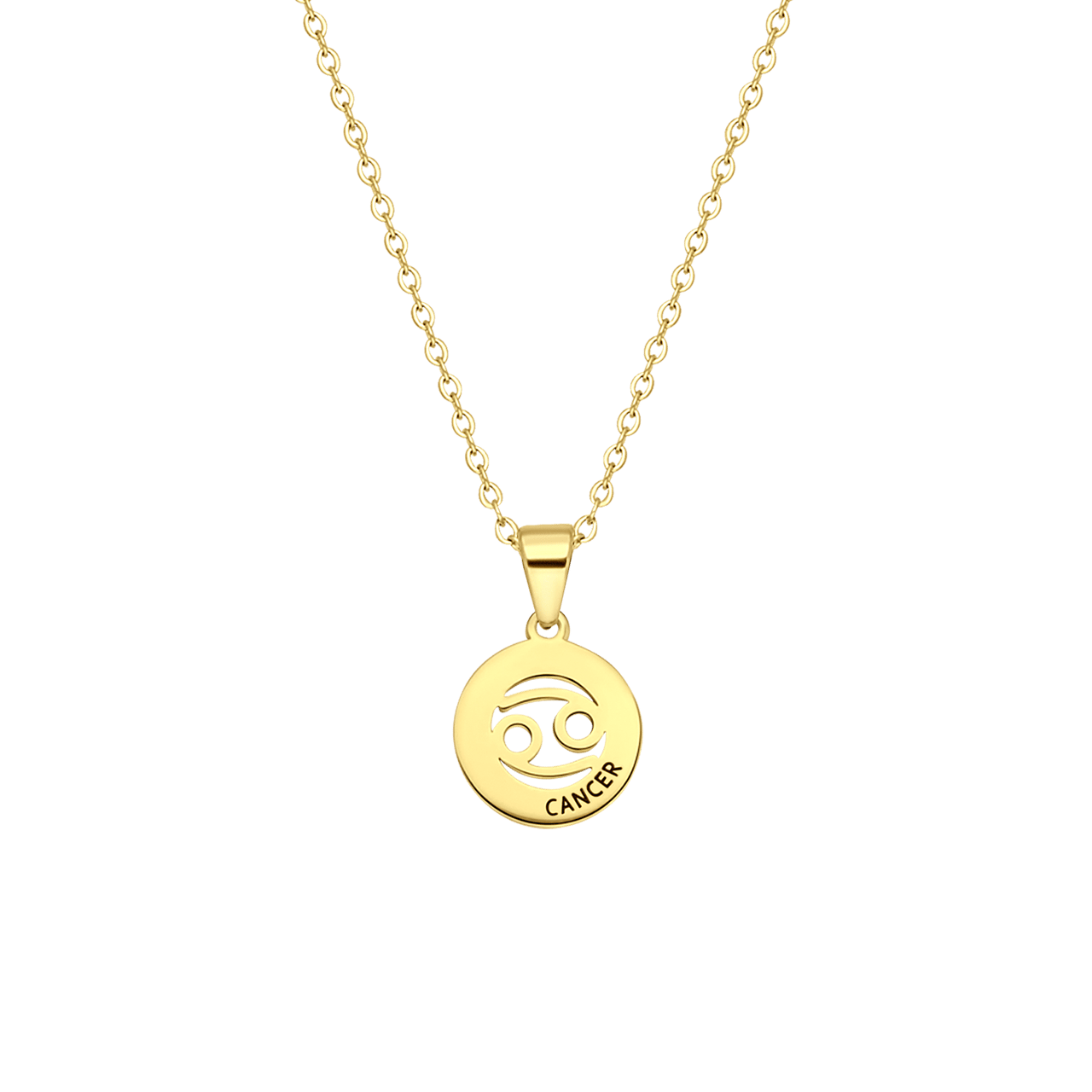 Stalen goldplated ketting met sterrenbeeld kreeft