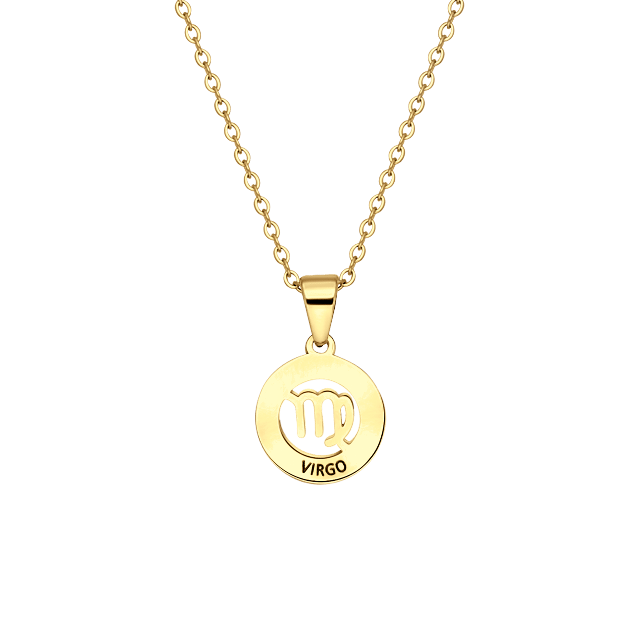 Stalen goldplated ketting met sterrenbeeld maagd