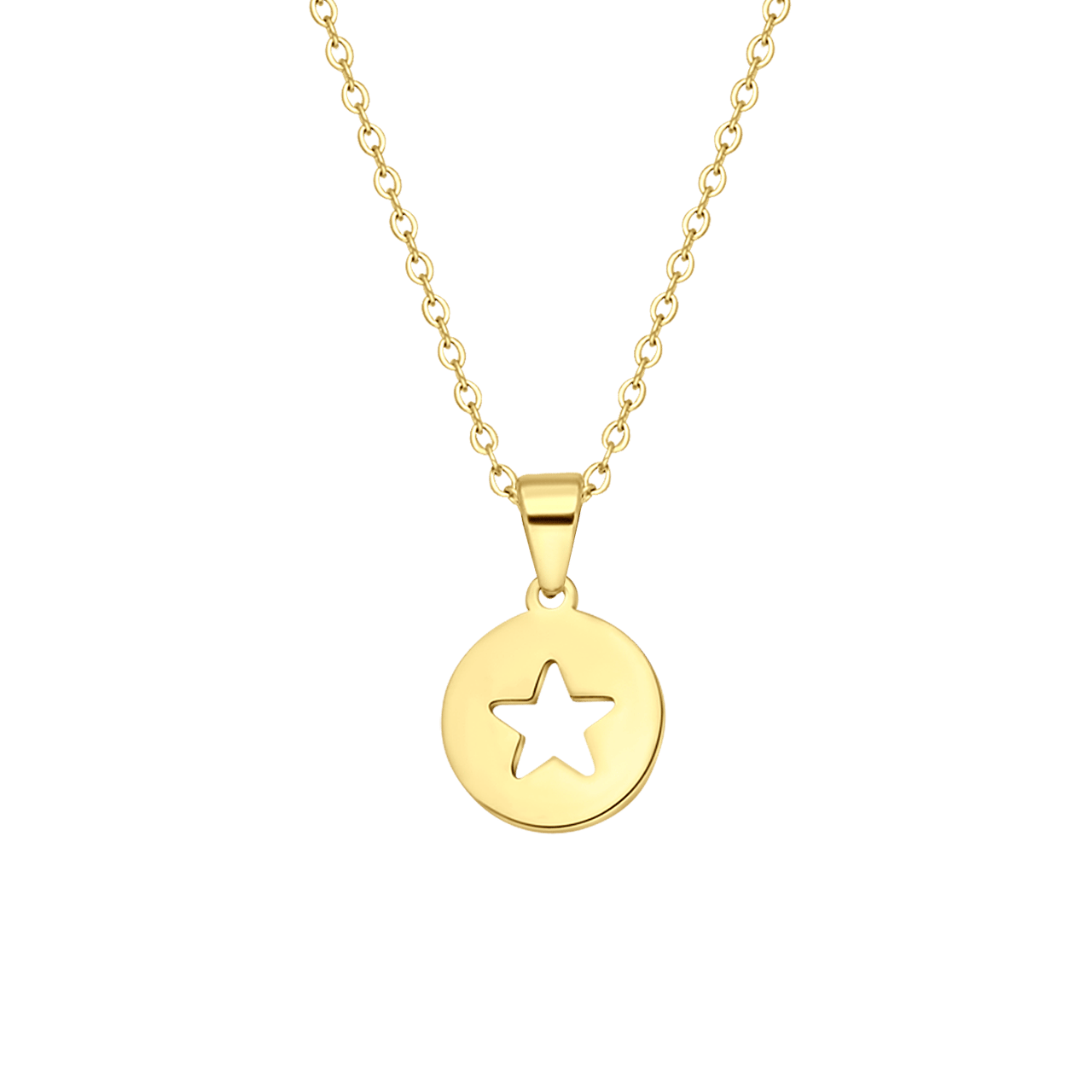 Stainless steel goldplated ketting met hanger ster
