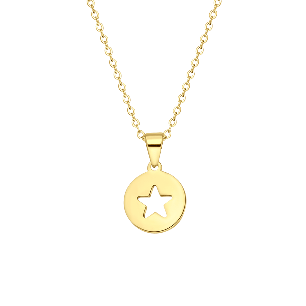 Stalen goldplated ketting met hanger ster