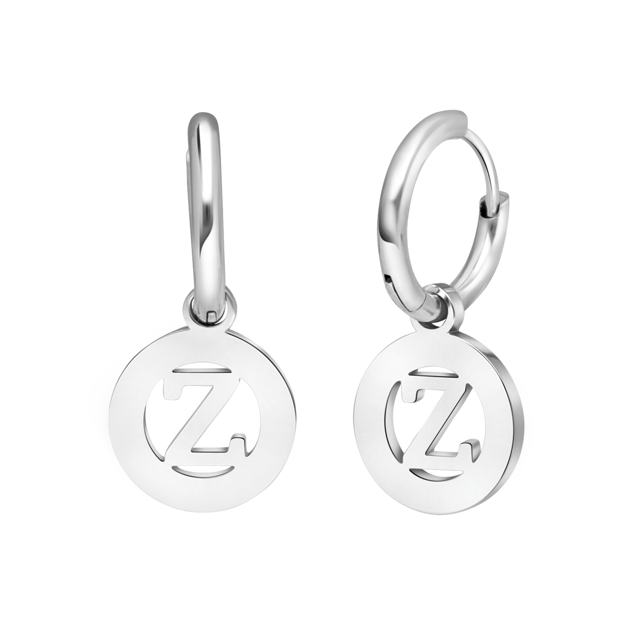Stainless steel oorbellen met letter - Z