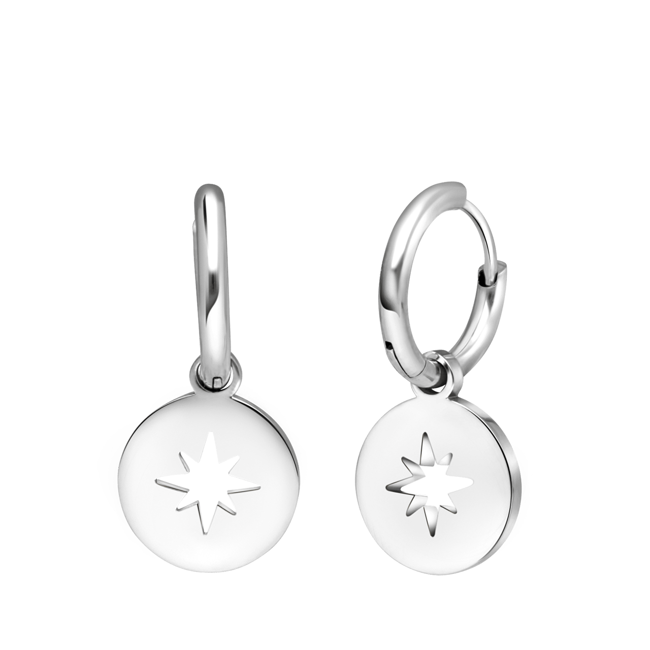 Edelstahlohrringe mit Pole Star