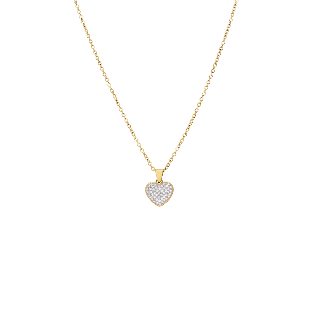 Vergoldetes Edelstahlcollier mit Herz-Anhänger