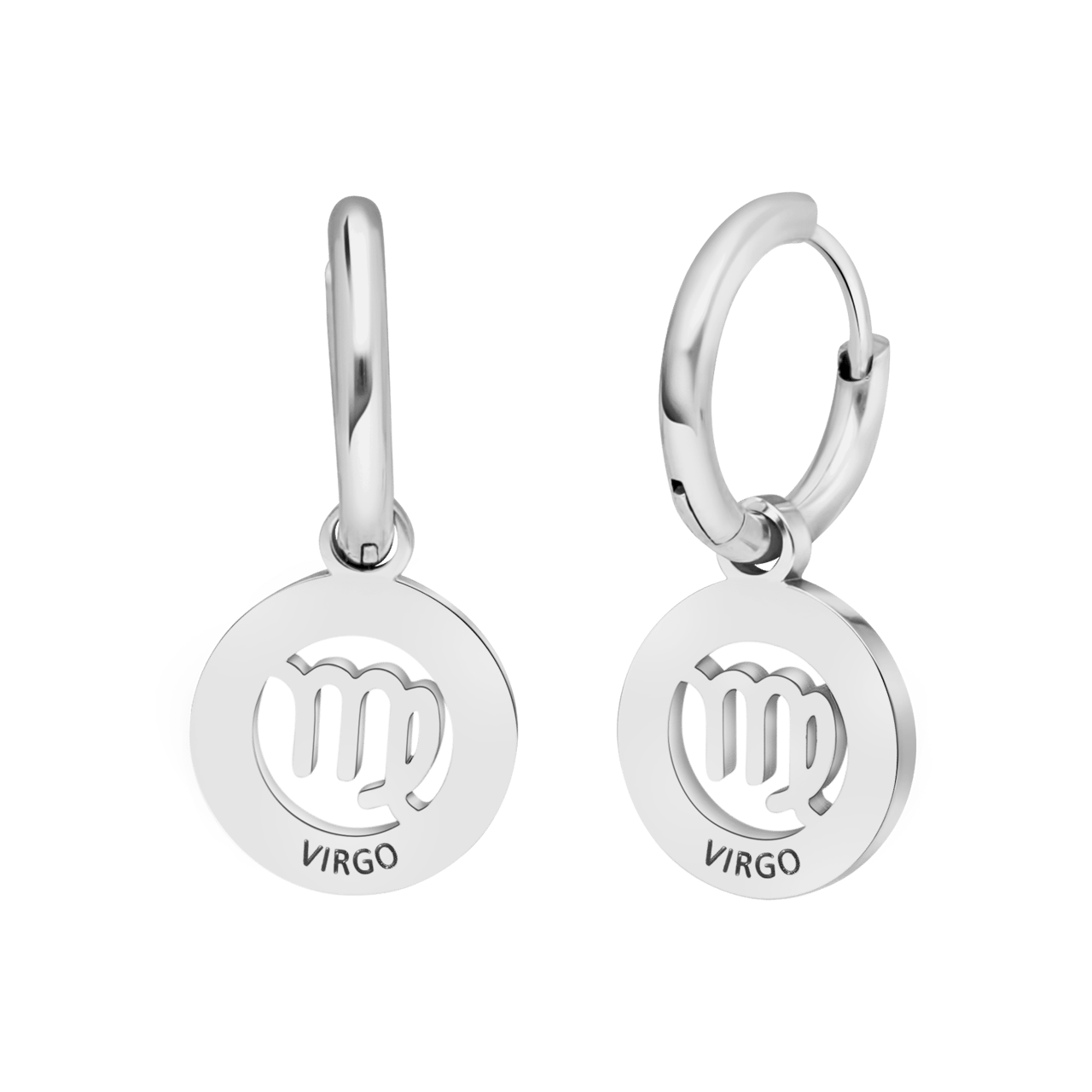 Stainless steel oorbellen met sterrenbeeld maagd