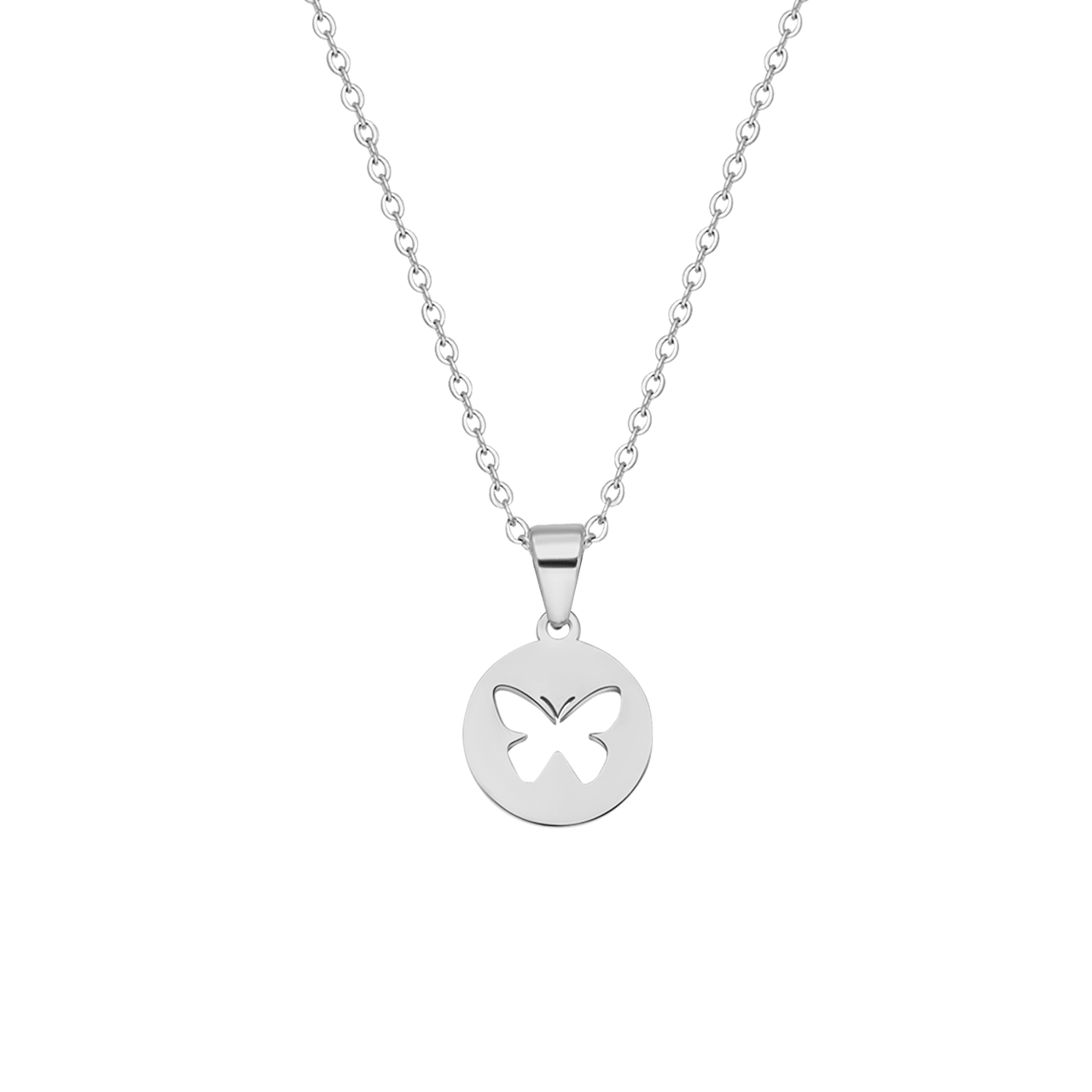 Stalen ketting met hanger vlinder